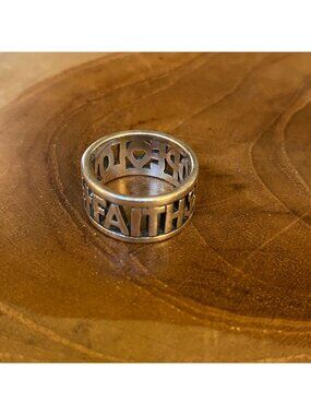 RETIRED James Avery "Faith Hope Love" Ring, Size 7, Sterling Silver